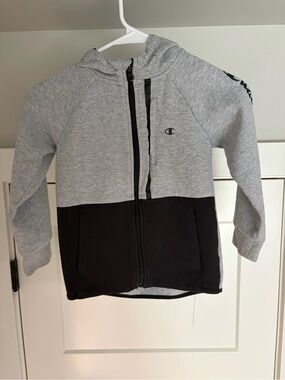 Champion Kids Gray and Black Zip-Up Hoodie